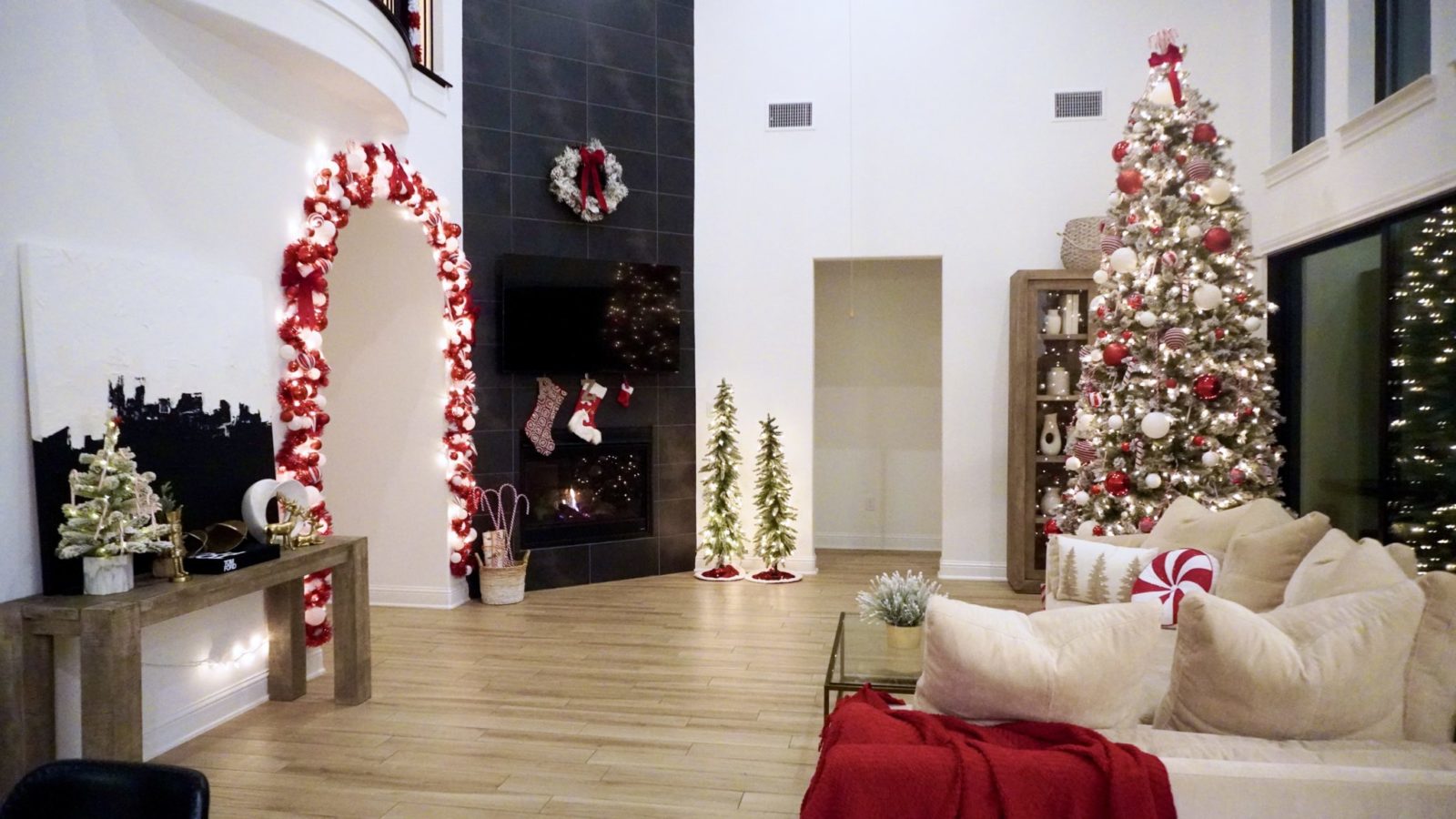 My Candy Cane Themed Christmas Decor Ravenelysetv Com   Candy Cane Christmas Decor Living Room 1600x900 